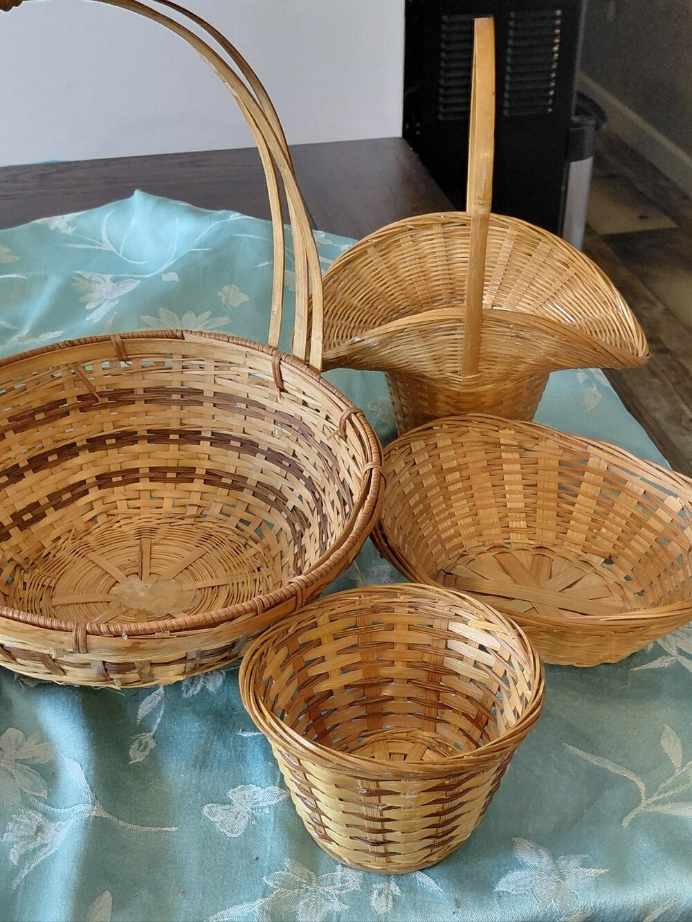 4 Natural Woven Basket Set - Multi-Use Home Accent